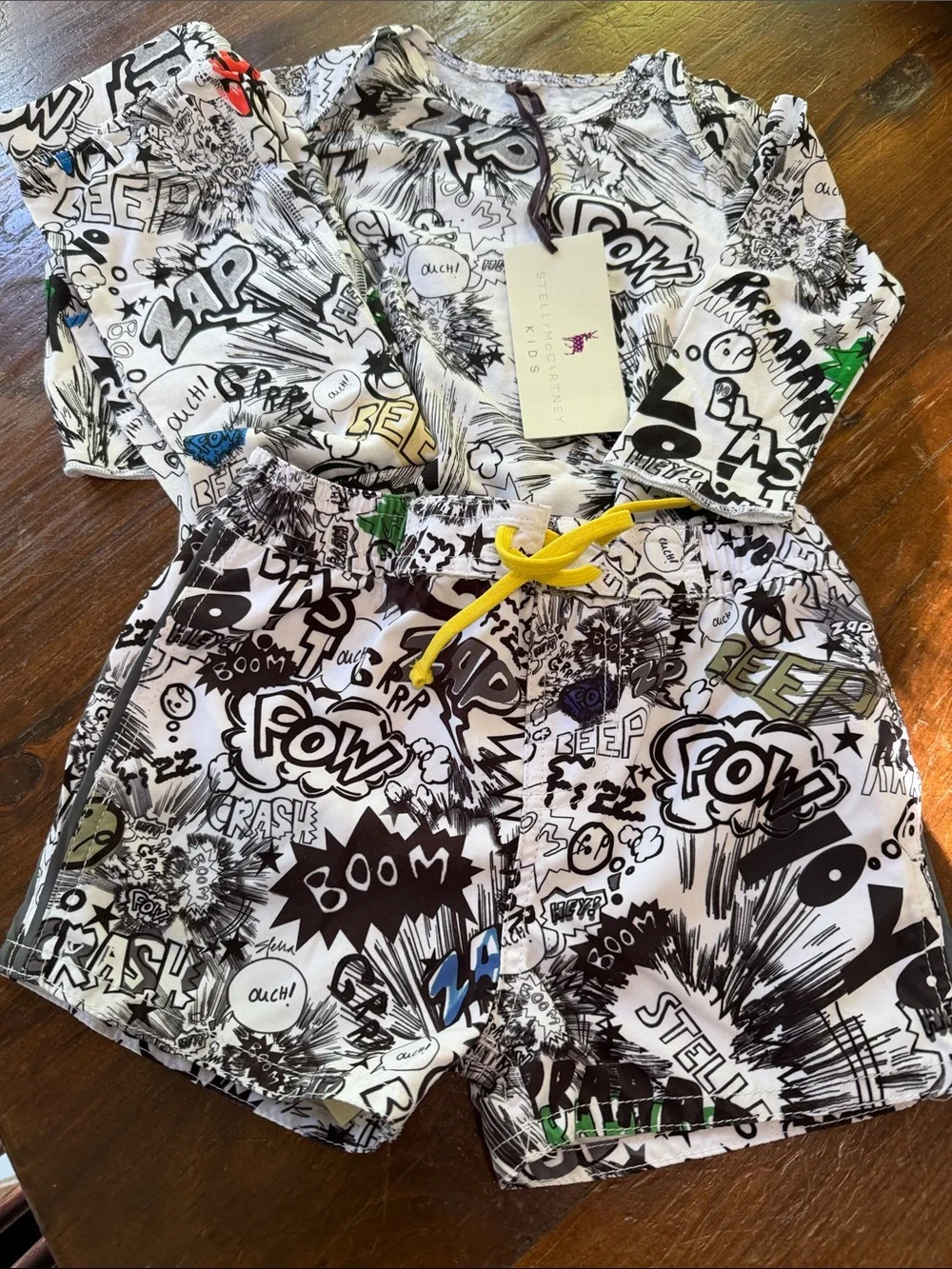 Stella McCartney Kids Graphic Comic Swim Suit and matching pajamas - Brand new